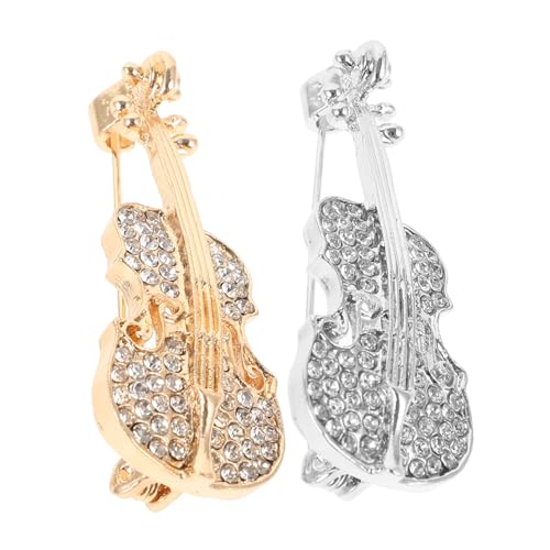 CLISPEED 2 Stück Violin Broschen für Damen Anstecknadeln mit Farbigem Emaille Schmuck Broschen für Kleidung Pullover Schals und Taschen Stilvolle Accessoires für Festliche Anlässe von CLISPEED
