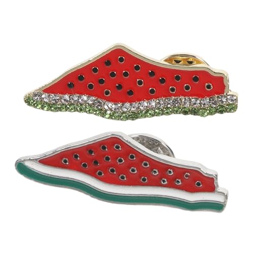 CLISPEED 2 Stück Wassermelonen Brosche Emaille Pin Fruchtförmige Anstecknadeln für Damen Sommerliche Accessoires für Taschen und Hüte Leicht und für Partys und Alltagskleidung von CLISPEED