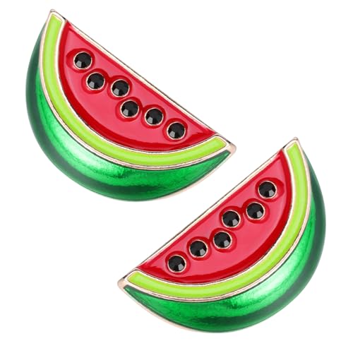 CLISPEED 2 Stück Wassermelonenbrosche süßes Revers klein Wassermelonen-Emaille-Broschen süße Emaille wassermelone brosche wassermelonen brosche Anstecknadeln Cartoon-Broschen Legierung rot von CLISPEED