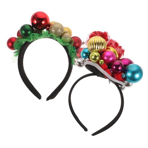 CLISPEED 2 Stück Weihnachtliche Haarreifen mit Glocken Bunte Festliche Stirnbänder für Erwachsene und Bequem Sitzende Partyhaarbänder für Weihnachten Karneval Cosplay und Festliche Anlässe von CLISPEED