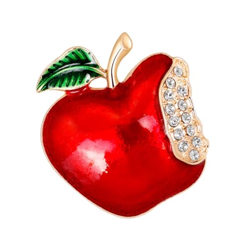 CLISPEED 2 Stück Weihnachtsbroschen aus Legiertem Material Kreative Apfel Designs Leichte und Langlebige Modeaccessoires für Kleidung Festliche Geschenkidee für Weihnachten und Partys von CLISPEED