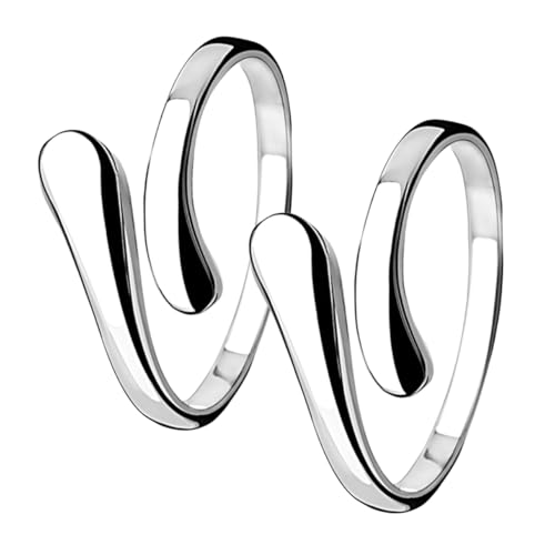 CLISPEED 2 Offene Drehringe für Damen Geometrische Ringe Kupfer Verstellbar Langlebig für Täglichen Gebrauch von CLISPEED