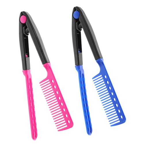 CLISPEED 2stücke Haarklammern V-förmige Haarkämme Zum Glätten Von Haarspangen Friseurkamm Für Damen Haarglättungskamm Haarstylingkamm Friseurkamm Salonzubehör Haarkamm von CLISPEED