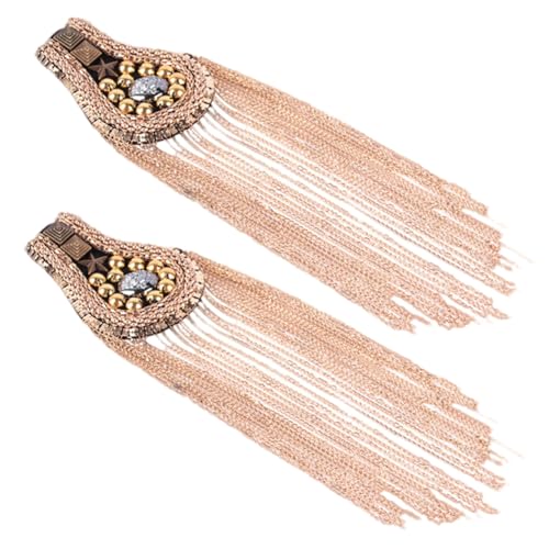 CLISPEED 2Stücke Schulter Epauletten mit Quasten und Fransen Accessoire für Anzüge Hüte und Schuhe Sicherheitsnadel Unisex Modisches Accessoire von CLISPEED