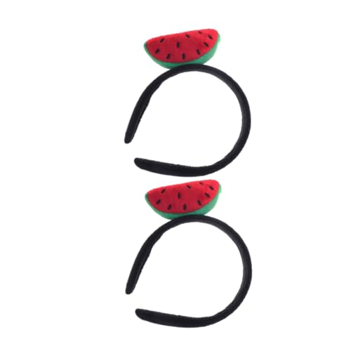CLISPEED 2 Stücke Wassermelonen Stirnband für Frauen Weiches Stoff Haarband Lustiges Obst Kostüm Zubehör für Sommerpartys Tropische Haarschmuck für Mädchen für Themenveranstaltungen von CLISPEED