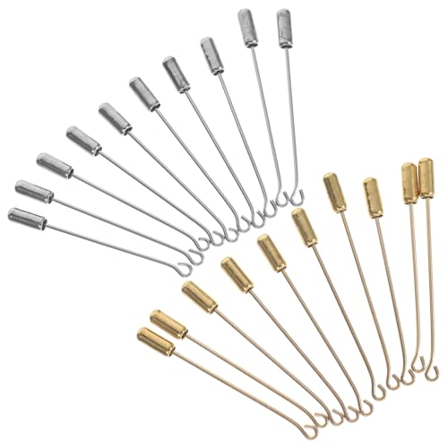 CLISPEED 20 Sätze Broschen Sicherheitsnadeln mit Stopper Lange Nadel für Diy Kostüm Anzug Hut Schmuckzubehör für Bastelarbeiten Kreative Projekte von CLISPEED