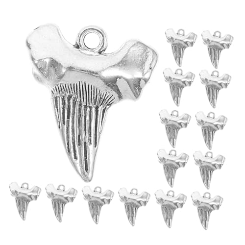 CLISPEED 20 Stück Haifischzahn Anhänger Zinklegierung Selbstgemacht Schmuckanhänger für Männer und Frauen Vintage für Schlüsselanhänger und von CLISPEED