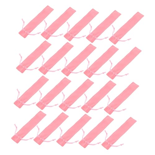 CLISPEED 20 Stück Mäppchen Praktische Stifthüllen Reisen Tragbare Stifttaschen Beutel Stoff Bleistift Elastisch Stiftetuis Mit Samthülle Groß Taschen Masse Hallo Kordelstring Flanell Rosa von CLISPEED