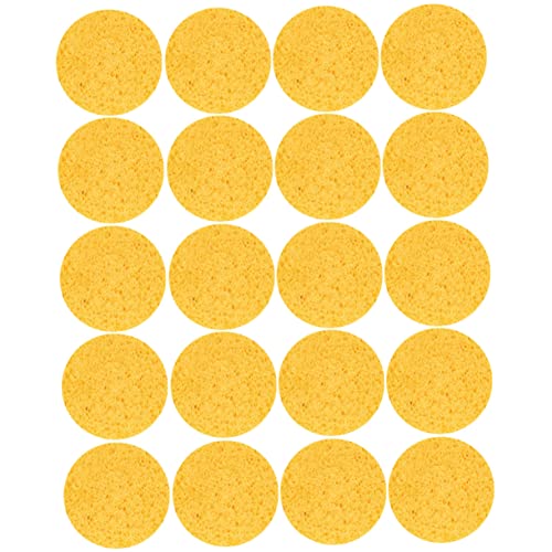 CLISPEED 20 Stück Runde Holzfaserschwämme Makeup Entferner Puderquasten Sanft Erweiterbar für Gesichtsreinigung und Make Up Entfernung Geeignet für Damen und Herren von CLISPEED