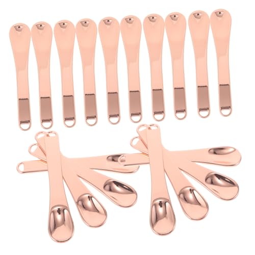 CLISPEED 20 Stück Schönheitslöffel Gesichtslöffel Mini-Gesichtsspatel kleiner Schminklöffel Gesichtscreme Löffel Augencremestift aus Metall Augencreme-Kosmetiklöffel Zinklegierung Roségold von CLISPEED