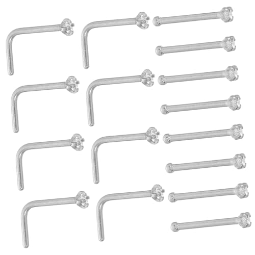 CLISPEED 20 Stück Teiliges Edelstahl Nasenpiercing mit Glatten Kanten Hautfreundlichen Nasenringen und Geraden Pins Kleine Flache Piercing Ringe für Damen und Herren Komfortabel von CLISPEED