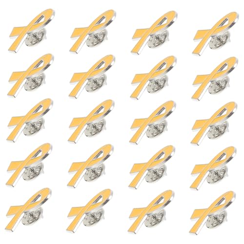 CLISPEED 20 Stück Teiliges Gelbe Awareness Anstecknadeln aus Legierung Tropfenöl schleifenbroschen mit Internationalem Symbol für Charity kampagnen Spendenaktionen und Gesundheitsförderung von CLISPEED