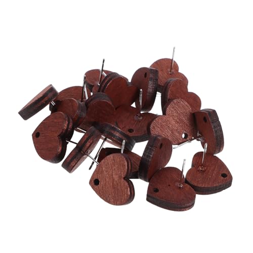 CLISPEED 20 Stück Teiliges Herzförmiges Holz Ohrstecker Natürliche Leichte Diy Ohrring Zubehör Nachhaltige Vintage Ohrstecker Holz für Schmuckherstellung und Valentinstag von CLISPEED