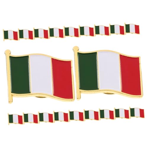 CLISPEED 20 Stück Teiliges Italienische Flagge Anstecknadeln Leichte Dekorative Broschen für Kleidung Taschen Hüte Vielseitig als Modischer Patriotismus Badge für Männer und Fans Geeignet von CLISPEED