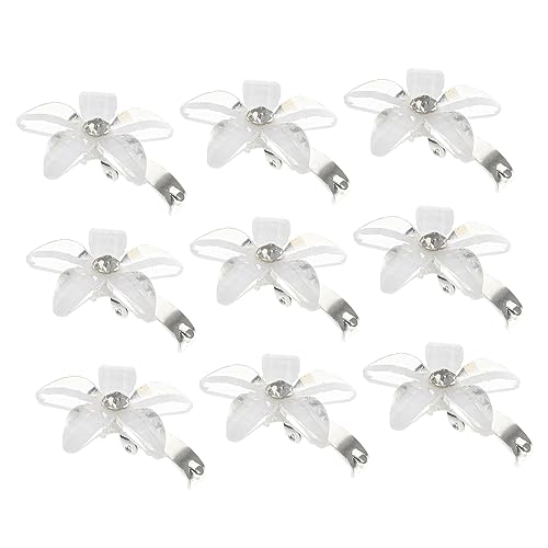 CLISPEED 20 Stück Teiliges Mini Blumen Haarklammern mit Strass Kleine Weiße Haarspangen für Mädchen Bequeme Krallenclips zum Haarschmuck für Zöpfe Pferdeschwanz und Alltagsschmuck von CLISPEED