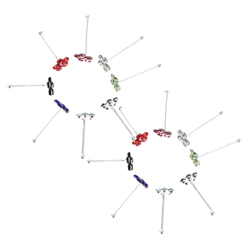 CLISPEED 20 Stück Teiliges Nasenpiercing Bunte Blumenförmige Nasenstecker Strass Rostfreies Hautfreundliches Schmuck für Damen und Freunde Einfach zu Tragen und Modisch von CLISPEED