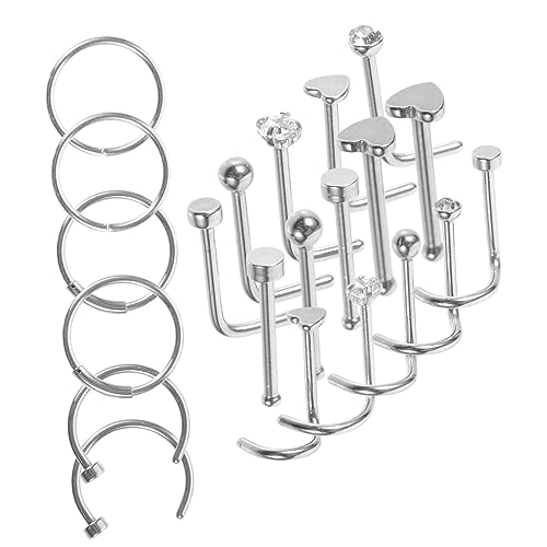 CLISPEED 21 Stck Teiliges Set Nasenringe und Nasenstecker Silberne Mischfarben für Damen und Junge Frauen für CLISPEED 21 Stck Teiliges Set Nasenringe und Nasenstecker Silberne Mischfarben für Damen und Junge Frauen für von CLISPEED