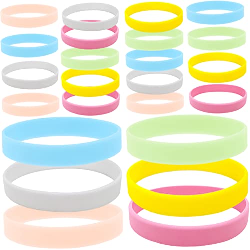 CLISPEED 24 Stück Leuchtende Silikonarmbänder in Verschiedenen Farben Nachleuchtende Handgelenk Bänder für Jugendliche für Partys und Anlässe von CLISPEED