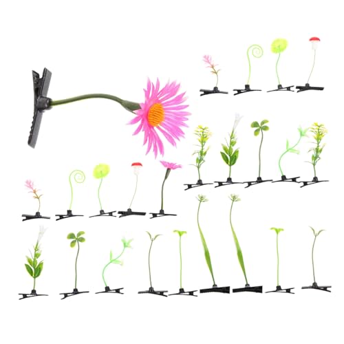 CLISPEED 24 Stück Teiliges Pflanzen Haarclip mit Vielseitigen Realistischen Blumen und Blattmotiven Bunte Haarklammern für Mädchen Party und Festliche Anlässe Langlebig und Einfach zu von CLISPEED