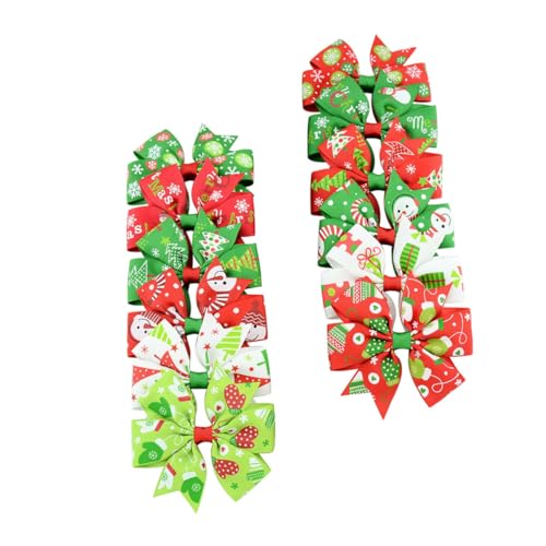 CLISPEED 24 Stück Teiliges Weihnachtliches Haarschmuck mit Schleifen Haarspangen für Mädchen Bunte Haarklammern Langlebig und Vielseitig für Weihnachtsfeiern und Festliche Anlässe von CLISPEED