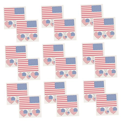 CLISPEED 25 Stück Teiliges Wasserfester Flaggen Gesichtstattoos Atmungsaktive Hautfreundliche Festival Aufkleber für Unabhängigkeitstag Vielseitig Dekorativ für Körper und Gegenstände von CLISPEED
