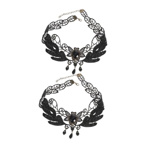 CLISPEED 2Stücke Gothische Halskette mit Quaste Schmuckstücke für Halloween Cosplay Festliche Anlässe Damen Choker mit Details von CLISPEED