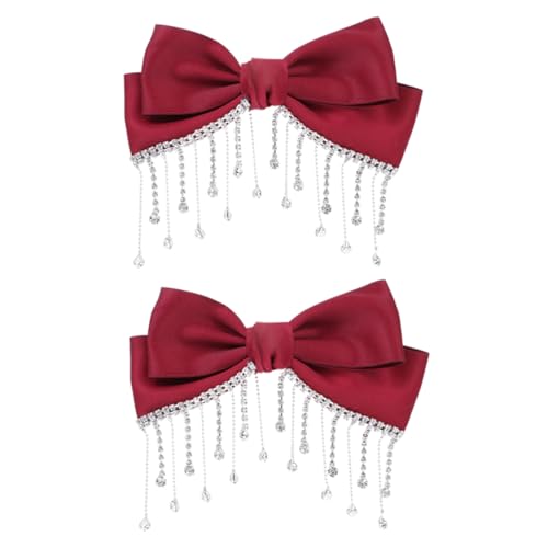 CLISPEED 2Stücke Rote Bogen Haarspange Alligator Clips für Damen Stilvolle Haarnadeln mit Schleife Hochwertige Haarschmuck für Hochsteckfrisuren und Alltag von CLISPEED