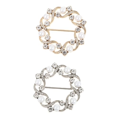 CLISPEED 2Stücke Shirt Clips mit Dekoration Schal Clips Perlen Strass für T Shirts Westen und Hemden für Damen Mädchen von CLISPEED