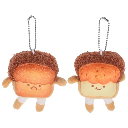 CLISPEED 2Stücke Süße Mini Toast Puppen Schlüsselanhänger Weiche Gefüllte Rucksackanhänger für Taschen als und Deko Rot und Langlebig und Sicher von CLISPEED