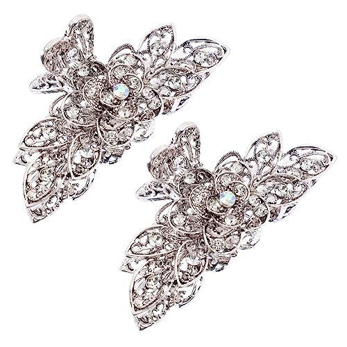 CLISPEED 2stücke Blumen Haarklammer Mit Strass Für Frauen Retro Haarclip Haarspange Für Langes Kurzes Dickes Und Dünnes Haar Geeignet Für Hochzeiten Partys Und Tägliche Nutzung von CLISPEED