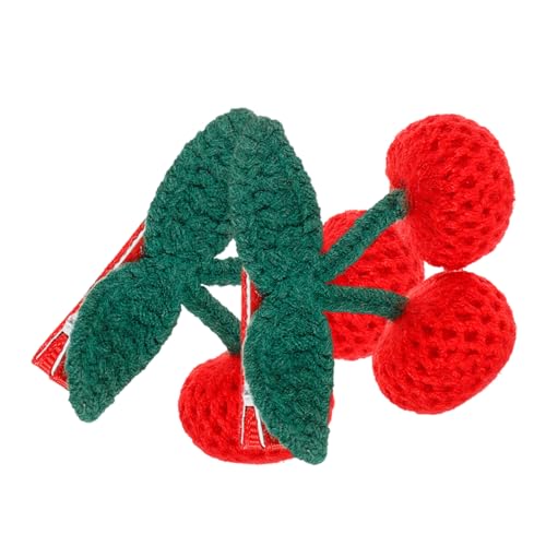 CLISPEED 2stücke Gehäkelte Kirschhaarspangen Süße Haarspangen Für Kleine Mädchen Gestrickte Kleine Haarspangen von CLISPEED