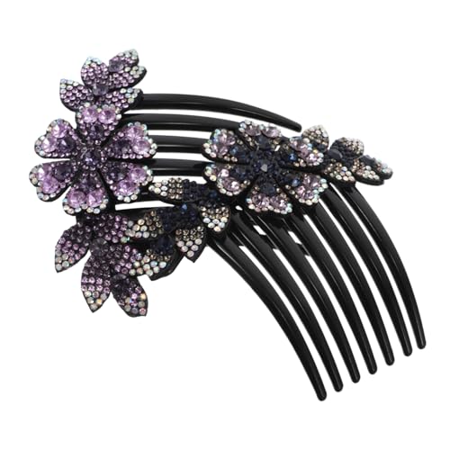 CLISPEED 2stücke Glitzernder Strass-haarkamm Mit Blumen Für Hochsteckfrisuren Haaraccessoire Für Mädchen Und Braut Hochwertiger Kunststoffkamm Für Formelle Anlässe von CLISPEED