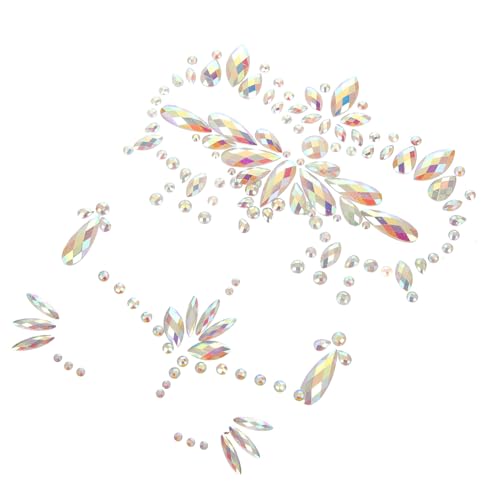 CLISPEED 3 Blätter Gesicht Edelsteine Aufkleber Nachtleuchtende Strasssteine für Halloween Luminous Face Gems Tattoos für Kostümpartys Karneval Maskenbälle von CLISPEED