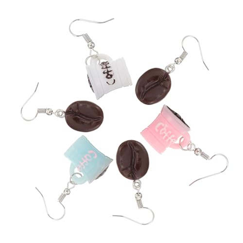 CLISPEED 3 Paare Kaffeebohnen Ohrringe Lustige Damen Ohrschmuck Dekorative Ohrringe für Modebewusste Frauen für und Tragbar CLISPEED 3 Paare Kaffeebohnen Ohrringe Lustige Damen Ohrschmuck Dekorative Ohrringe für Modebewusste Frauen für und Tragbar von CLISPEED