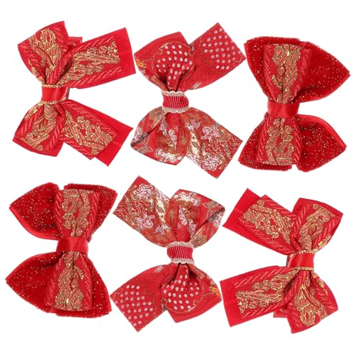 CLISPEED 3 Paare Rote Haarschleifen für Mädchen Leichte Stabile Haarklammern mit Niedlichem Schleifen Design Dekorativer Haarschmuck für Alltag Party Geburtstag und Frühlingsfest von CLISPEED
