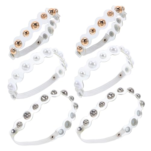 CLISPEED 3 Paare Verstellbare Elastische Schuhbänder mit Perlen Transparente Unsichtbare Fersenschlaufen für High Heels Rutschfeste Damen schuhriemen Bequem und Hautfreundlich Weiß Silber von CLISPEED