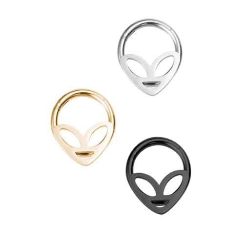 CLISPEED 3 STÜCKE Teiliges Multi Purpose Nasenring aus Kreative Zarte Nasenpiercing Nägel in Schwarz und Goldfarben Hautfreundlich Rostfrei Stilvolles Nasenpiercing Schmuck für Damen und von CLISPEED