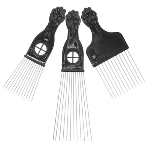 CLISPEED 3 Stck Teiliges Metall Afro Hair Pick Kamm für Männer und Erwachsene Vielseitiges Friseurwerkzeug zum Färben Dauerwellen Lockenstyling Bruchsicher Komfortabel Professionelle von CLISPEED