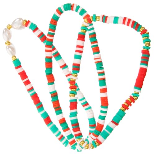 CLISPEED 3 Stück Bunte Perlenarmbänder Damen Mädchen Armband Leicht Robust Farbenfroher Schmuck Weihnachten Wrist Decor von CLISPEED
