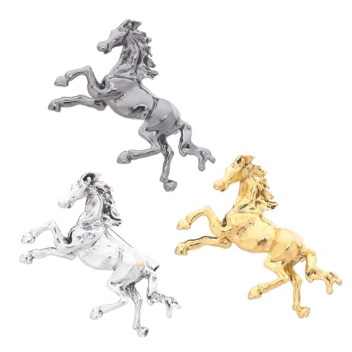 CLISPEED 3 Stück Chinesische Pferdebrosche Vintage Emaillierte Anstecknadeln mit Galoppierendem Pferdemotiv Langlebig für Damen und Herren Symbolisiert Kraft und Vitalität Festliche von CLISPEED