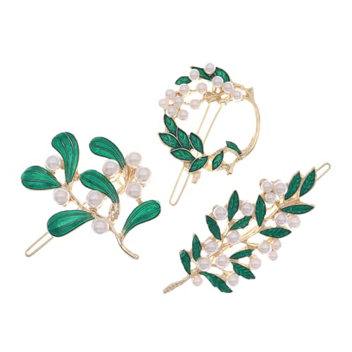 CLISPEED 3 Stück Elegante Haarklammern für Mädchen mit Perlendekor Langlebige Legierung Haarschmuck Modische Haarspangen Geeignet für Alltag Hochzeit und Party von CLISPEED