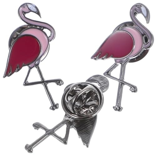 CLISPEED 3 Stück Flamingo Brosche Pin Anstecknadel für Kleidung Hut Outfit Hochwertige Einzigartige Brosche für Besondere Anlässe von CLISPEED