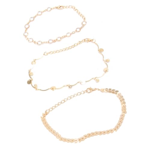 CLISPEED 3 Stück Fußkettchen Teiliges Set aus Legierung Modische Runde Pailletten Vielseitige Damen Fußkette für Alltag Strand Party und Verführerisches Boho Accessoire CLISPEED 3 Stück Fußkettchen Teiliges Set aus Legierung Modische Runde Pailletten Vielseitige Damen Fußkette für Alltag Strand Party und Verführerisches Boho Accessoire von CLISPEED