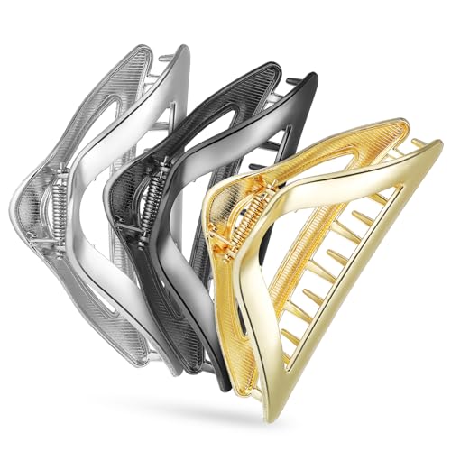 CLISPEED 3 Stück Große Metallische Haarklammern für Dickes Haar Stabile Klammern Sicherer Vielseitig für Frauen Mädchen Modisches Haarschmuck Zubehör von CLISPEED