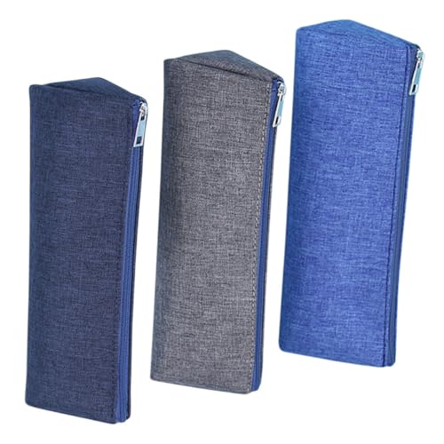 CLISPEED 3 Stück Großes Federmäppchen mit Reißverschluss Robustes Reißfestes Stifteetui für Schule und Büro Multifunktionale Aufbewahrungstasche für Schreibwaren und Kosmetik Tragbar in von CLISPEED