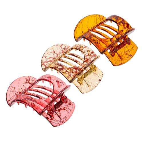 CLISPEED 3 Stück Hochwertige Französische Haarspangen mit Robustem Federmechanismus Rutschfeste Claw Clips in Tiefem Kaffee Hellem Kaffee und Zartem Rot für Damen und Mädchen Vielseitiges von CLISPEED