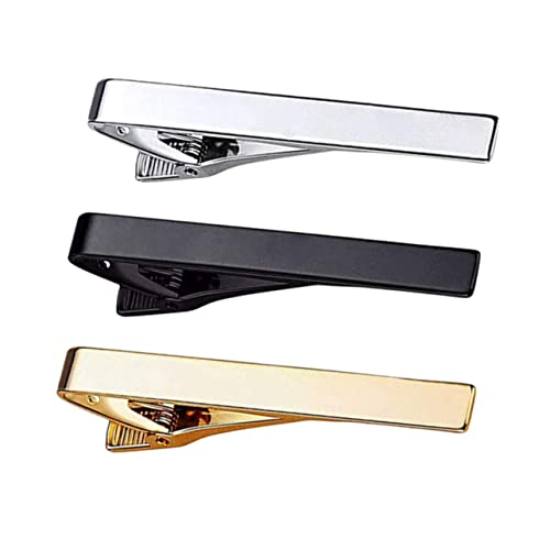 CLISPEED 3 Stück Krawattenklammer Herren Regular Tie Bar Clip Eleganter Anzug Zubehör für Business Hochzeit Party Einfache Handhabung Schonend für Krawatten Vielseitig Kombinierbar von CLISPEED