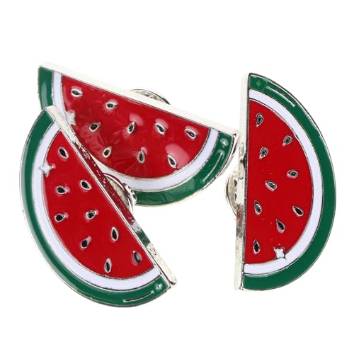 CLISPEED 3 Stück Kreative Wassermelonen Broschen aus Langlebiger Legierung Cartoon Anstecknadeln mit Sicherem Verschluss Modischer Schmuck für Damen als Schal Kragen und Cardigan Clip von CLISPEED
