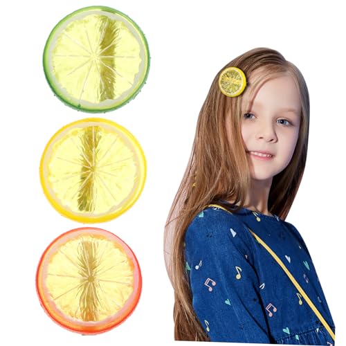 CLISPEED 3 Stück Kreative Zitronen Haarspangen Lustige Haarklammern in Gelb Rot Grün Leichte Langlebige Haarschmuck Accessoires für Mädchen Geeignet für Partys Alltag und Vielseitige von CLISPEED