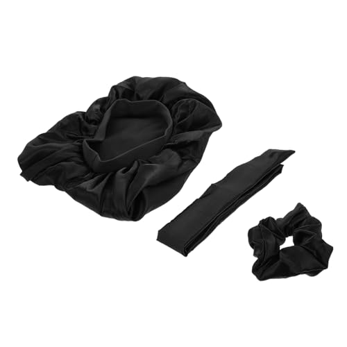 CLISPEED 3 Stück Lange Satin Schlafhaube Teiliges Breites Haargummi Wasserabsorbierend Bequem für Damen mit Langem Dickem Haar zum Schutz und Trocknen Bad von CLISPEED